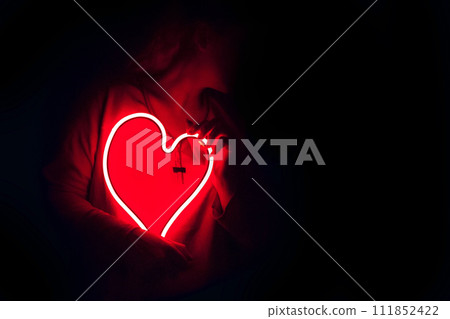 Heart symbol, love and St. Valentine's conceptual photo background 111852422