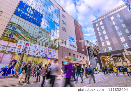 Tokyo cityscape in Japan In front of Akihabara Station, crowded with foreign tourists (Hokoten held on Chuo-dori Street)...=February 18th 111852494