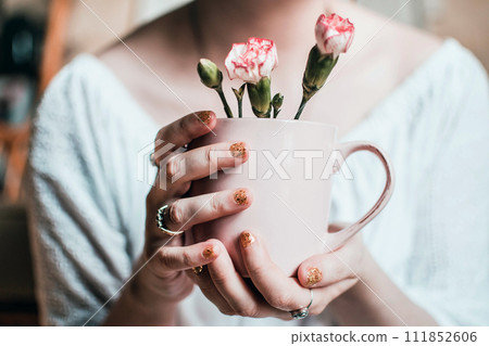 Wedding rings background. Engagement or marriage template 111852606