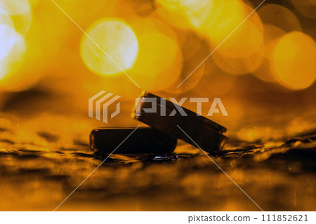 Wedding rings background. Engagement or marriage template Wedding rings background. Engagement or marriage template 111852621