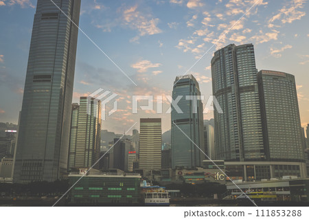 Hong Kong Skyline across Victoria Harbor Jan 6 2024 Hong Kong Skyline across Victoria Harbor Jan 6 2024 111853288