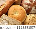Lots of bread lined up Bakery background material Lots of bread lined up Bakery background material 111853657