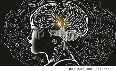 Brain, brain flash, inspiration, brain waves 111853772