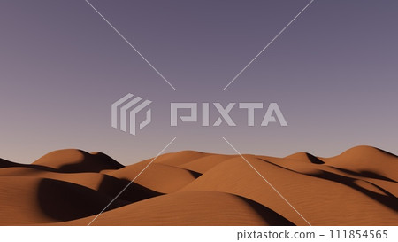 3d illustration Beautiful sand dunes at sunset 111854565