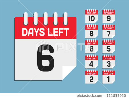 Countdown daily page calendar icon - 6 days left 111855930