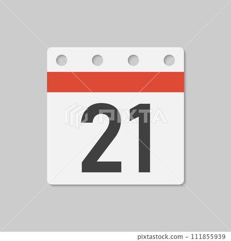 Vector icon page calendar - day 21, countdown 111855939