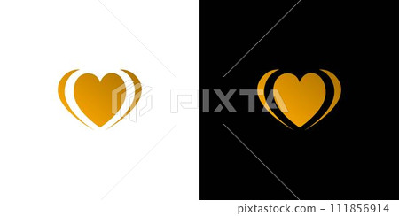 Unique and luxury heart logo design Unique and luxury heart logo design 111856914