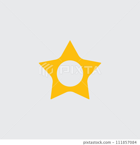star icon with circle inside. Stock vector illustration isolated on white background. star icon with circle inside. Stock vector illustration isolated on white background. 111857084