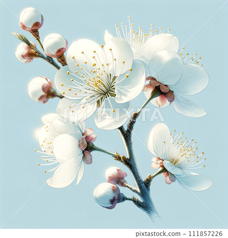 pure white plum 111857226