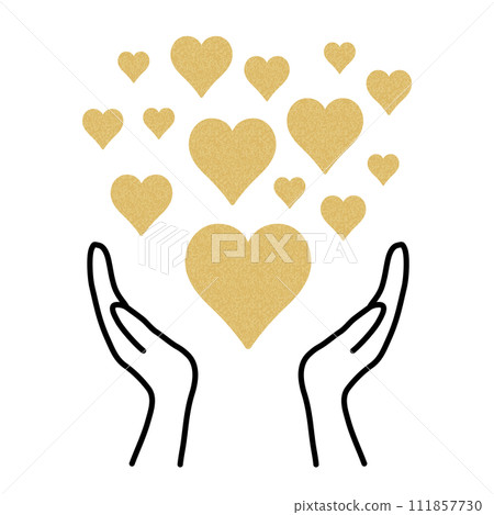 下面有很多心和雙手_軟木塞和黑色 下面有很多心和雙手_軟木塞和黑色 111857730