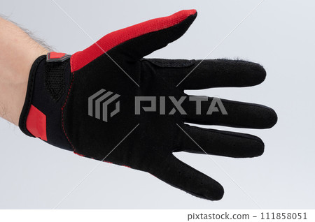 Open hand plam in sport black glove 111858051