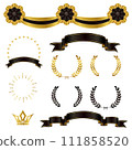 black and gold decoration set 111858520