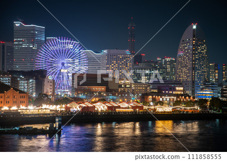 Beautiful night view of Minato Mirai, Yokohama Beautiful night view of Minato Mirai, Yokohama 111858555