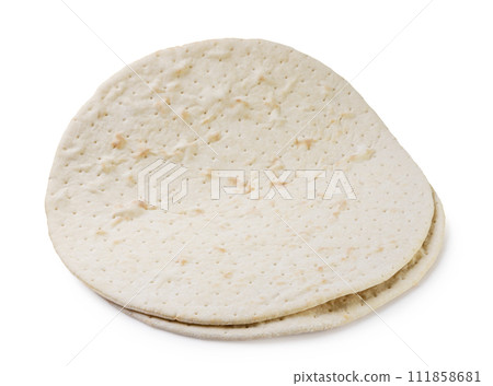 Two pizza bases closeup on a white. Isolated Two pizza bases closeup on a white. Isolated 111858681