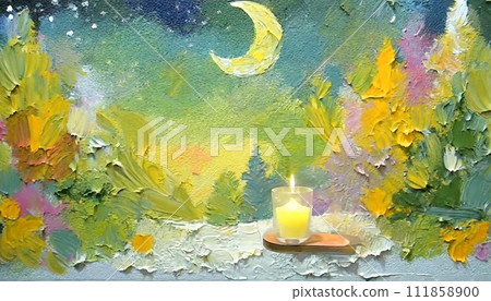 Holiday season snow scene night sky illustration 111858900