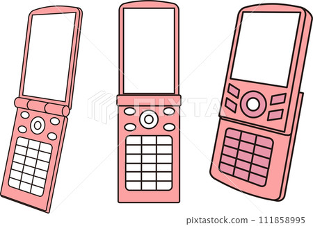 Simple mobile phone illustration set Simple mobile phone illustration set 111858995