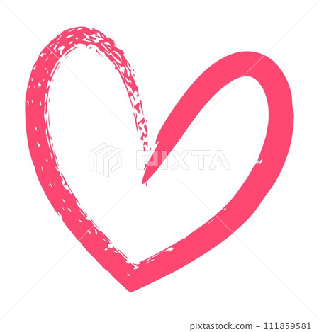 Heart symbol, hand drawn grunge texture love icon for romantic trendy doodle art for decoration element in a glyph pictogram illustration Heart symbol, hand drawn grunge texture love icon for romantic trendy doodle art for decoration element in a glyph pictogram illustration 111859581