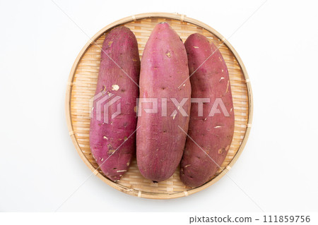 Sweet potato/silk sweet on white background Sweet potato/silk sweet on white background 111859756
