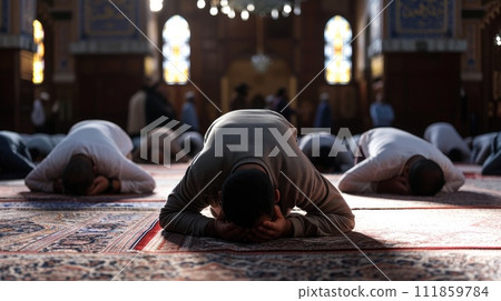Men During Muslim Prayer Time Men During Muslim Prayer Time 111859784