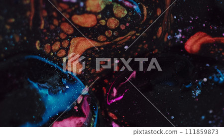 Glitter paint spill acrylic wave color mix dark Glitter paint spill acrylic wave color mix dark 111859873