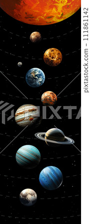 Planets of the solar system in the starry sky 111861142