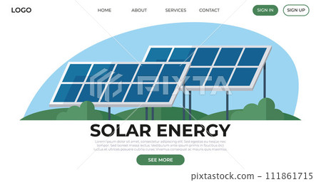 Solar energy vector illustration. The adoption alternative energy sources is essential for reducing carbon emissions The generator industry is increasingly focusing on environmentally friendly Solar energy vector illustration. The adoption alternative energy sources is essential for reducing carbon emissions The generator industry is increasingly focusing on environmentally friendly 111861715