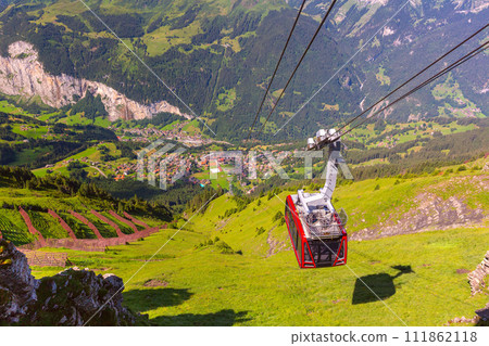 Mountain village Wengen, Switzerland 111862118