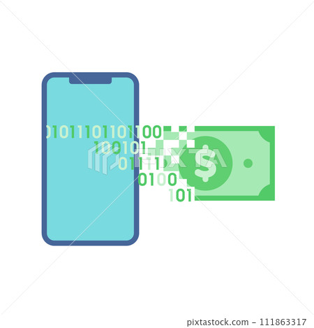 Japanese yen bills digitized with smartphones 111863317