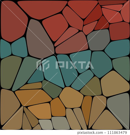 Stone plate paving pattern. Abstract geometric colorful shapes ornament vector texture. Color Pebbls. eps 10 Stone plate paving pattern. Abstract geometric colorful shapes ornament vector texture. Color Pebbls. eps 10 111863479
