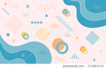 Group of retro design elements. Pattern from 111863558