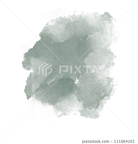 Abstract watercolor sage leaf color static spot on white background for postcards, websites, invitations, flyers, packaging products, patterns, any composition. Abstract watercolor sage leaf color static spot on white background for postcards, websites, invitations, flyers, packaging products, patterns, any composition. 111864201