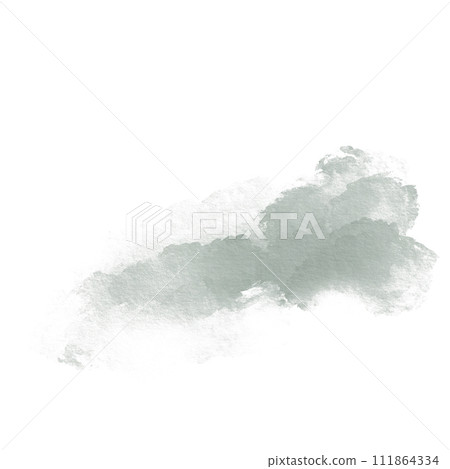 Abstract watercolor sage leaf color dynamic spot on white background for postcards, websites, invitations, flyers, packaging products, patterns, any composition. 111864334