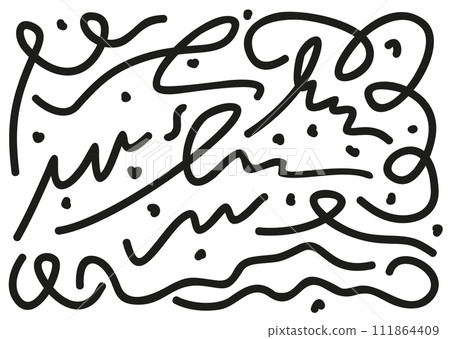Doodle set of abstract curled lines 111864409