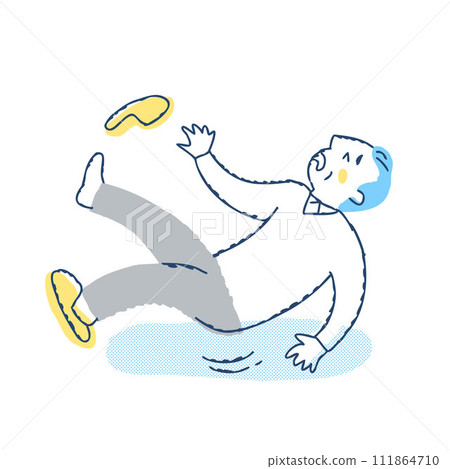 Senior man slipping and falling 111864710