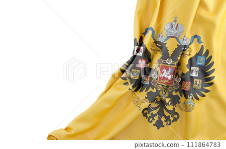 Flag of Russian Empire with empty space on the left. Isolated. 3D Rendering 111864783