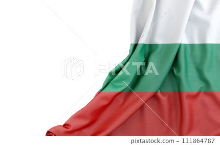 Flag of Bulgaria with empty space on the left. Isolated. 3D Rendering Flag of Bulgaria with empty space on the left. Isolated. 3D Rendering 111864787
