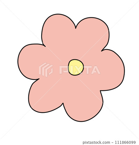 Single pink flower head, spring design vector Single pink flower head, spring design vector 111866099