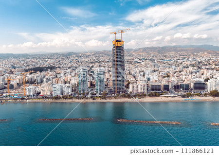 Aerial view over the skyline of Limassol. Cyprus Aerial view over the skyline of Limassol. Cyprus 111866121