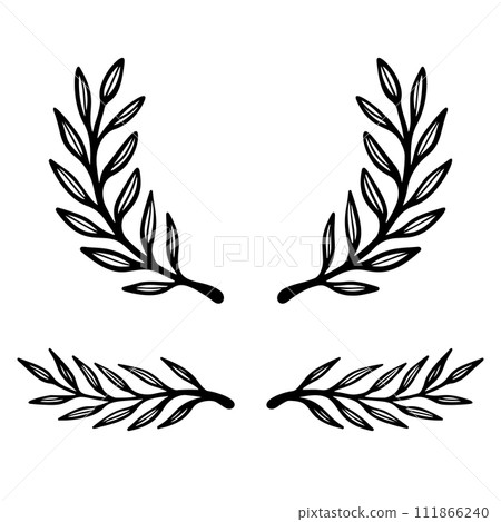 Set of hand drawn floral branches. Floral text dividers. Design element for greeting card, t shirt, poster. Vector illustration Set of hand drawn floral branches. Floral text dividers. Design element for greeting card, t shirt, poster. Vector illustration 111866240