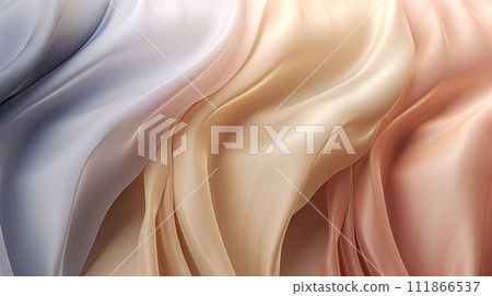 AI-generated content. Elegant abstract satin waves in warm tones for luxurious background AI-generated content. Elegant abstract satin waves in warm tones for luxurious background 111866537