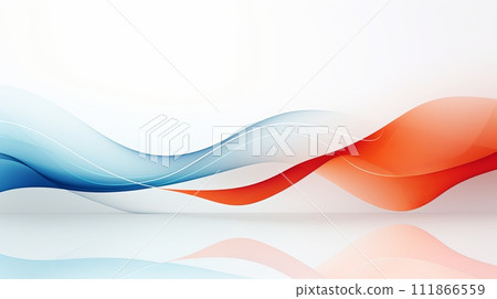 AI-generated content. Modern abstract blue and orange wave background for design AI-generated content. Modern abstract blue and orange wave background for design 111866559