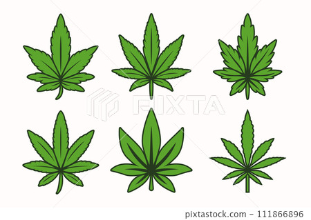 Cannabis Leave Icon. Hemp, Cannabis Green Leaf, Flat Icon Closeup Isolated. Growing Medical Marijuana. Vector Illustration Cannabis Leave Icon. Hemp, Cannabis Green Leaf, Flat Icon Closeup Isolated. Growing Medical Marijuana. Vector Illustration 111866896