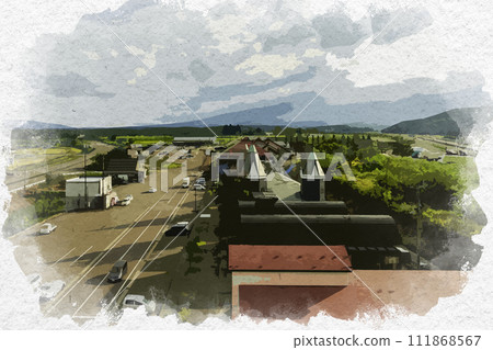 Watercolor style Joetsu Takada Joshinetsu Expressway Arai PA Joetsu City, Niigata Prefecture Watercolor style Joetsu Takada Joshinetsu Expressway Arai PA Joetsu City, Niigata Prefecture 111868567