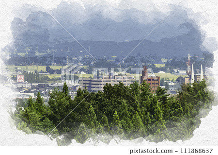 新潟縣上越市水彩畫風格、上越市地區、上越綜合醫院地區 111868637