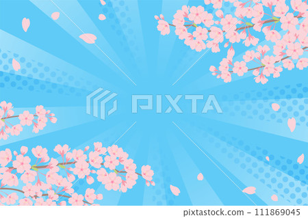 Pop cherry blossom frame background 111869045