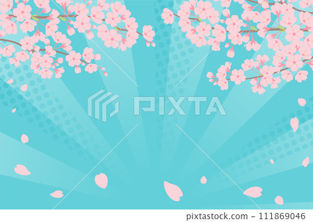 Pop cherry blossom frame background 111869046