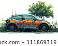 Environmentally friendly vehicle. Generative AI illustration 111869319