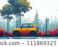 Environmentally friendly vehicle. Generative AI illustration 111869325
