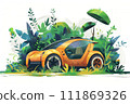 Environmentally friendly vehicle. Generative AI illustration 111869326