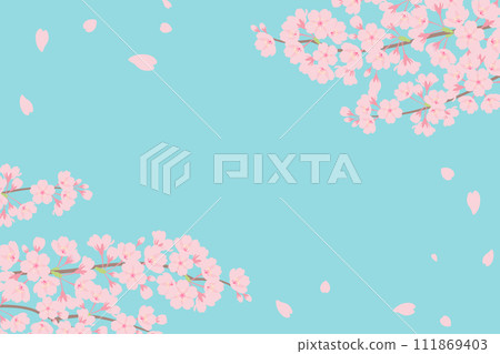 櫻花和天空框架背景 111869403